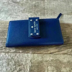 Kate Spade Wellesley Stacy navy leather wallet NWOT
